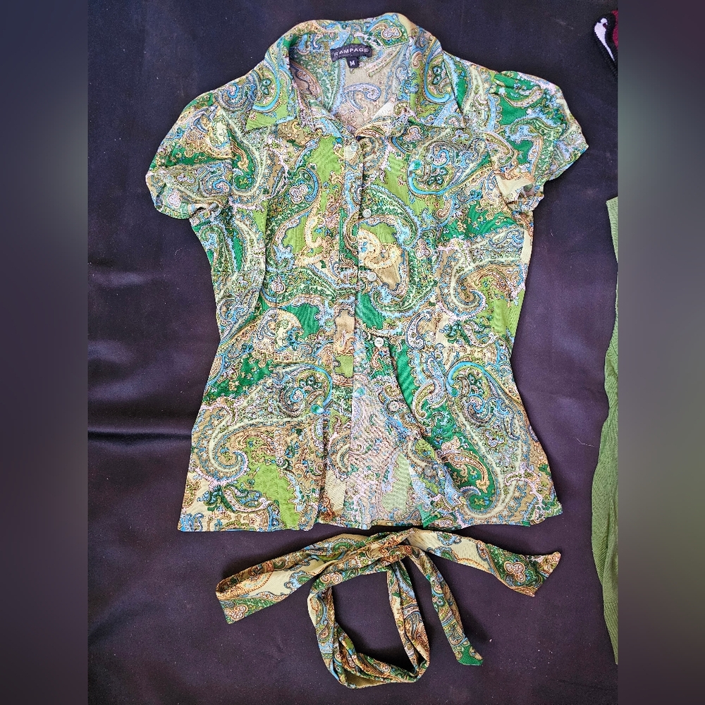 Green Paisley Wrap Dress